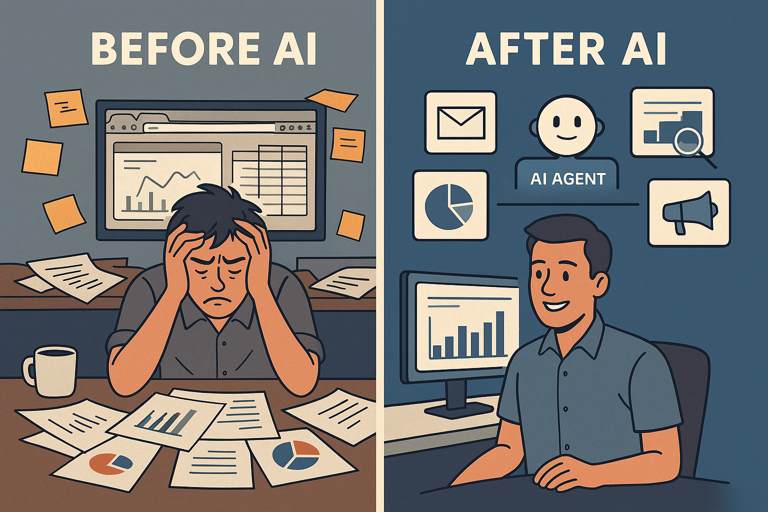 Before and After AI Marketing